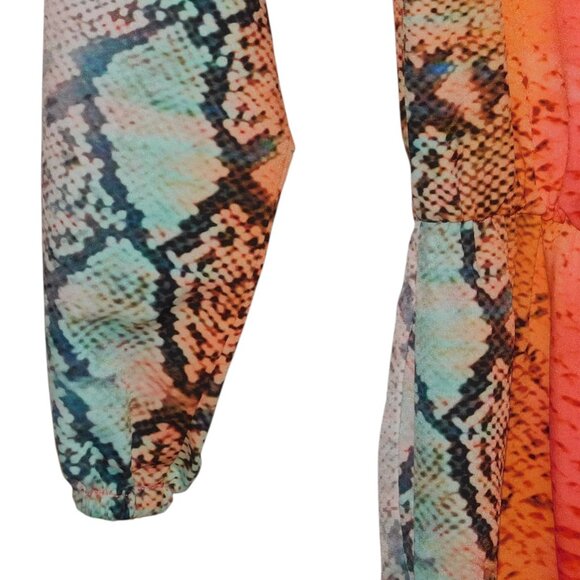 Lovers + Friends Carmella Snakeskin Off Shoulder Boho Romper Size XS Geometric - Picture 4 of 9